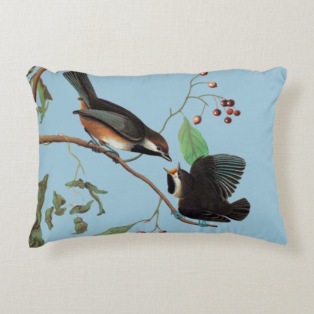 Audubon: Chickadee Decorative Cushion (Front)