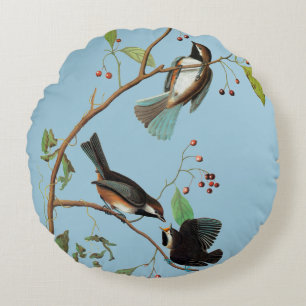 Audubon: Chickadee Round Cushion