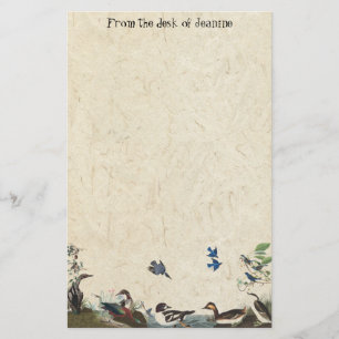 Audubon Collage of Birds Handmade Paper Stationery