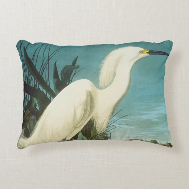 Audubon: Egret Decorative Cushion (Front)