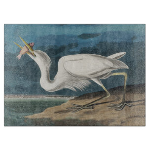 Audubon Great White Heron: Vintage Coastal Bird Cutting Board