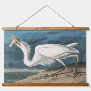 Audubon Great White Heron: Vintage Coastal Bird Hanging Tapestry