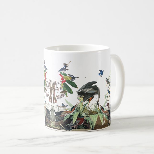 Audubon Heron Birds Collage Wildlife Animals Mug (Front Right)