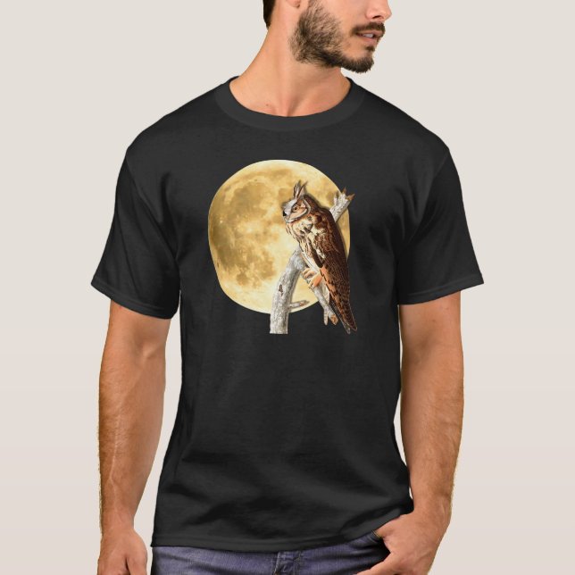 Audubon Long-eared Owl Moon Shirt Halloween (Front)
