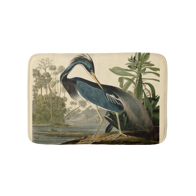Audubon Louisiana Heron Birds America Art Bath Mat (Front)