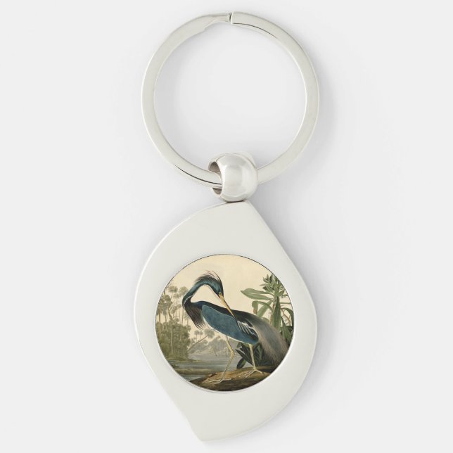 Audubon Louisiana Heron Birds America Art Key Ring (Front)