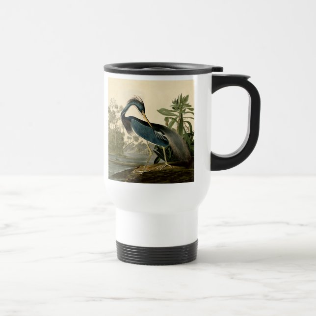 Audubon Louisiana Heron Birds America Art Travel Mug (Right)