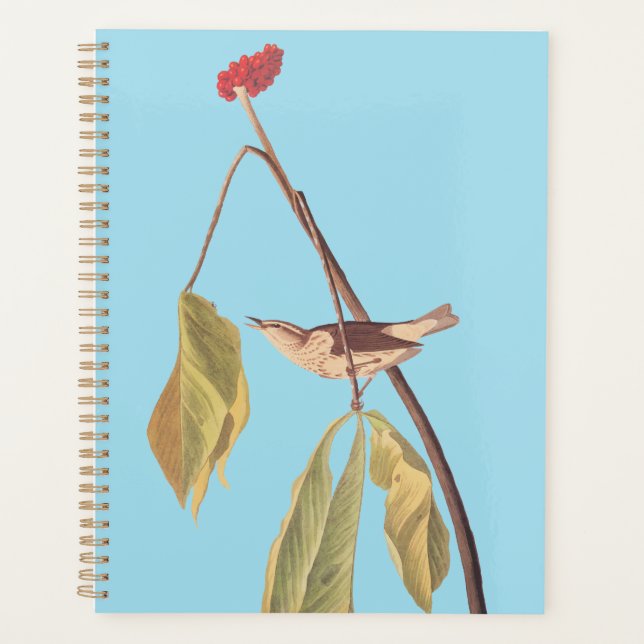 Audubon Louisiana Water Thrush Bird with Flower Planner (Front)