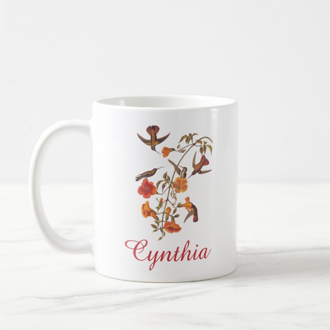 Audubon Mango Hummingbird in Gem Colours Coffee Mug (Left)