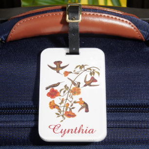 Audubon Mango Hummingbird in Gem Colours Luggage Tag
