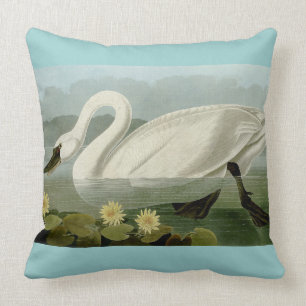 Audubon Mute Swan Bird Pillow
