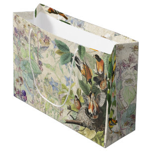 Audubon Oriole & Robin Birds Wildflowers Gift Bag