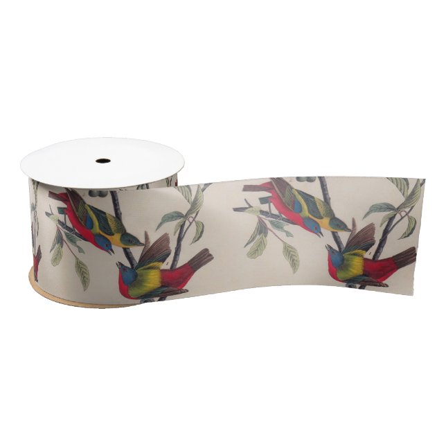 Audubon Painted Bunting Bird Wildlife Satin Ribbon (Spool)