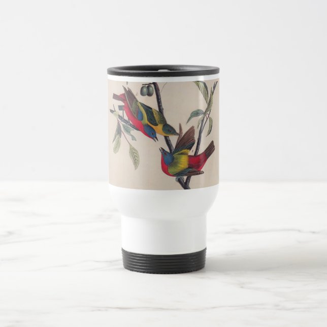 Audubon Painted Bunting Bird Wildlife Travel Mug (Center)