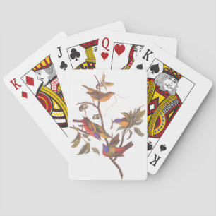 Audubon Painted Bunting Birds in a Cherokee Plum Playing Cards