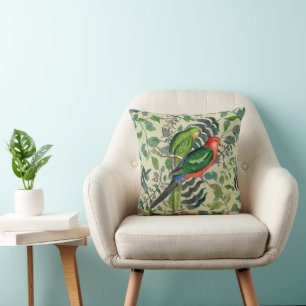 Audubon Parrots Tropical Birds Square Pillow