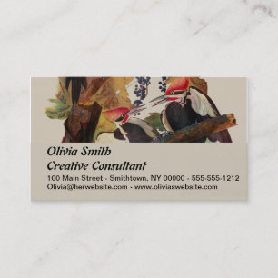 Audubon Pileated Woodpecker Bird Painting Business Card