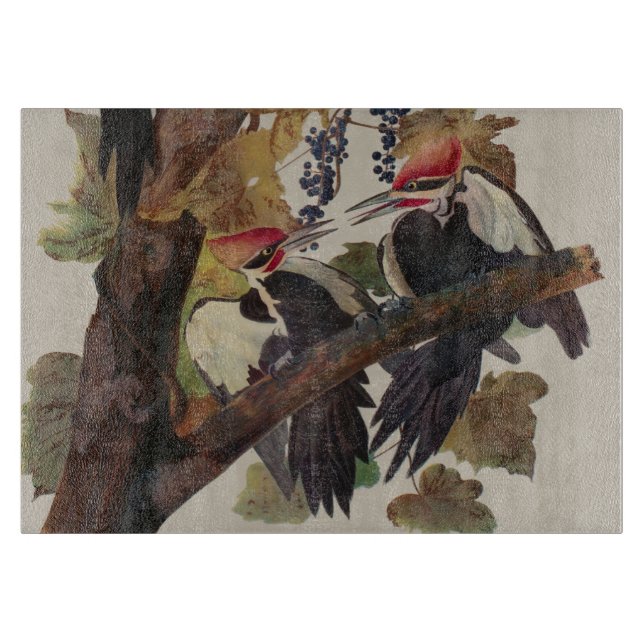 Audubon Pileated Woodpecker Bird Painting Cutting Board (Front)