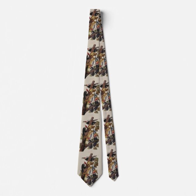 Audubon Pileated Woodpecker Bird Painting Tie (Front)