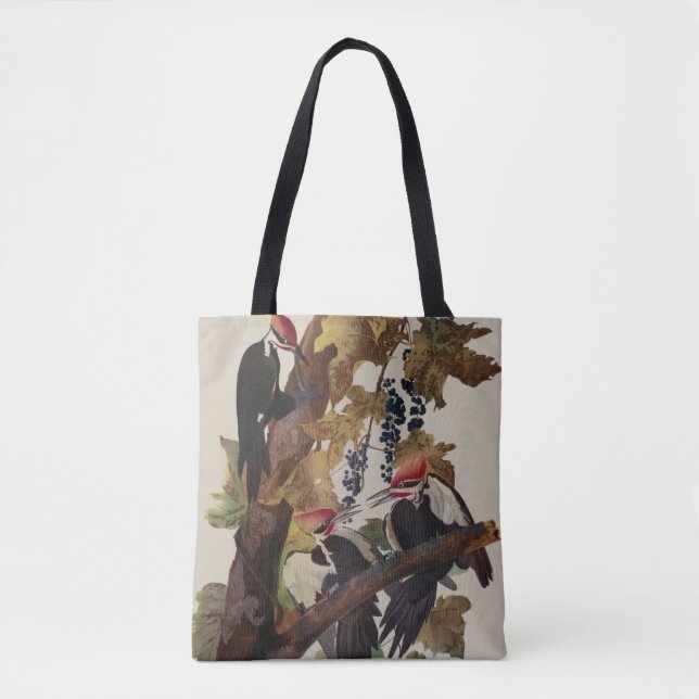 Audubon Pileated Woodpecker Bird Painting Tote Bag (Front)