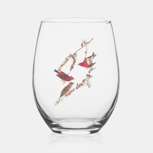 Audubon Purple Finch Birds of America Plate 4 Stemless Wine Glass