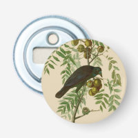 Audubon Purple Grackle Bird Print Vintage Botanic