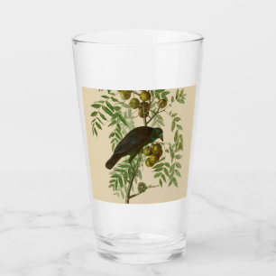 Audubon Purple Grackle Bird Print Vintage Botanic Glass