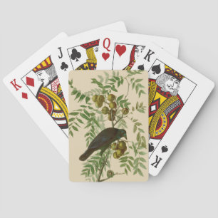 Audubon Purple Grackle Bird Print Vintage Botanic Playing Cards