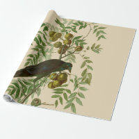 Audubon Purple Grackle Bird Print Vintage Botanic