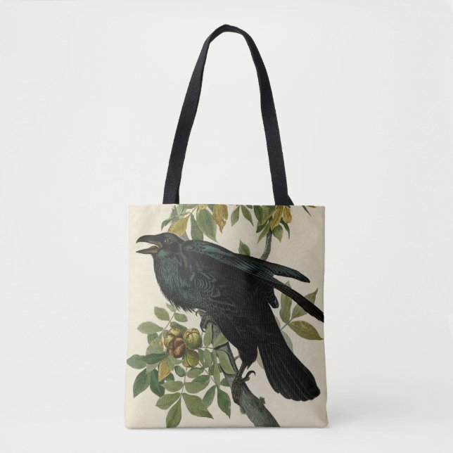 Audubon Raven Bird Classic Artwork Tote Bag (Front)