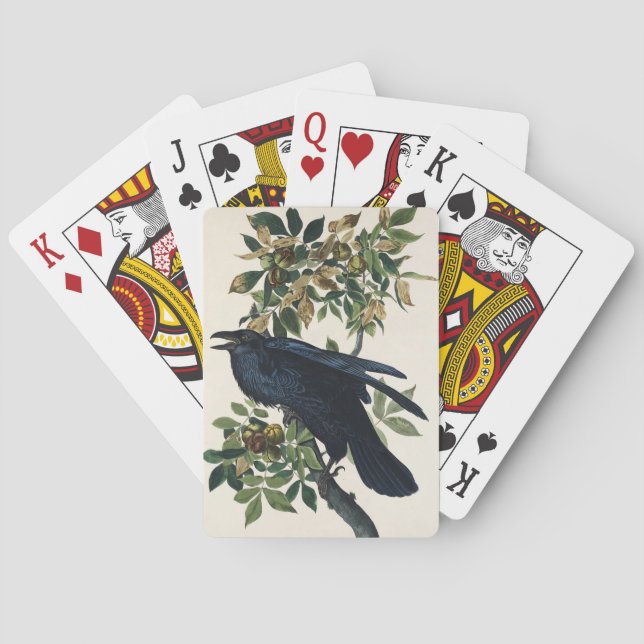 Audubon Raven Bird Classic Painting Playing Cards (Back)