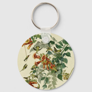 Audubon Ruby Throated Hummingbirds Key Ring
