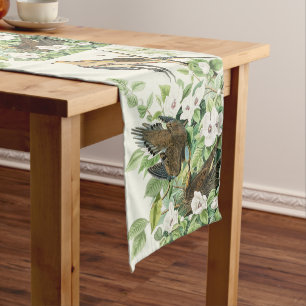 Audubon’s Morning Dove Carolina Pigeon Painting Short Table Runner