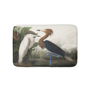 Audubon’s Purple Heron Bird Wildlife Artwork Bath Mat