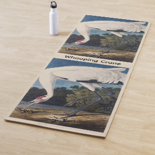 Audubon’s Whooping Crane Watercolor Illustration Yoga Mat