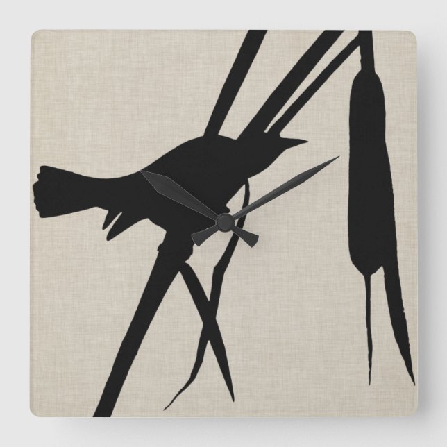 Audubon Silhouette II Square Wall Clock (Front)