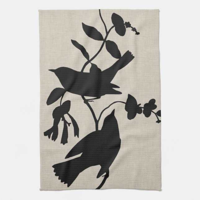 Audubon Silhouette IV Tea Towel (Vertical)