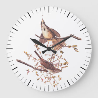 Audubon Song Sparrow with Tiny Spider Large Clock