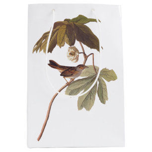 Audubon Swamp Sparrow Bird on Wild Mandrake  Medium Gift Bag