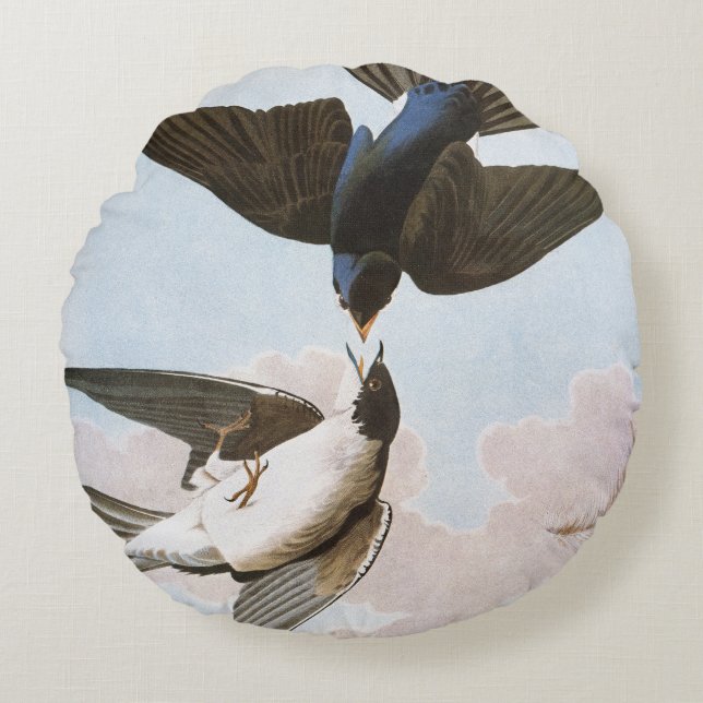 Audubon: Tree Swallow Round Cushion (Front)
