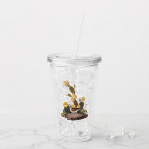 Audubon Vesper Sparrow and Prickly Pear Cactus Acrylic Tumbler