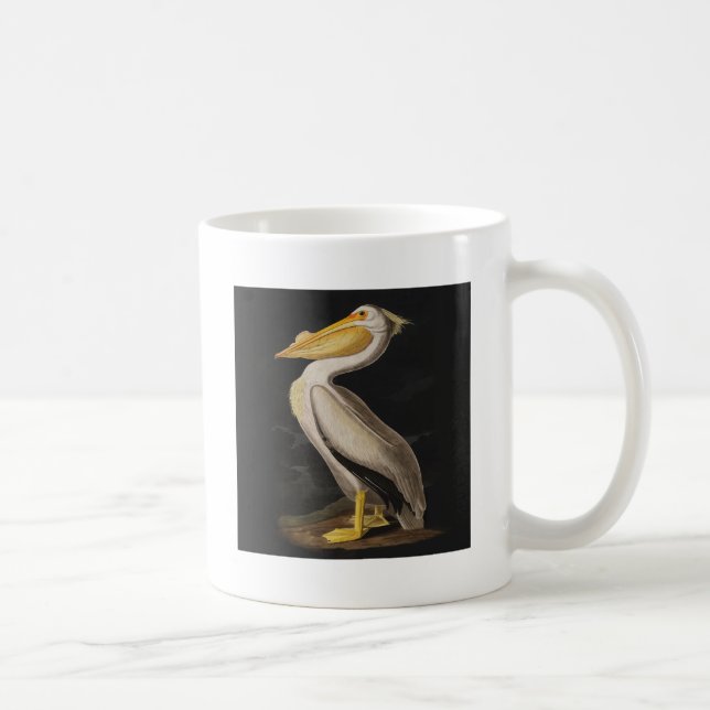 Audubon White Pelican Bird America Coffee Mug (Right)