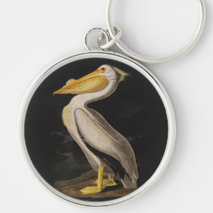 Audubon White Pelican Bird America Key Ring