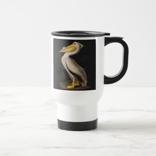 Audubon White Pelican Bird America Travel Mug (Right)
