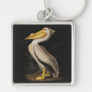 Audubon White Pelican Print Key Ring
