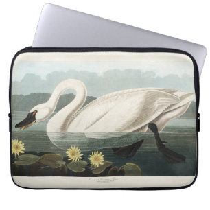 Audubon White Swan Waterfowl Painting Laptop Sleeve
