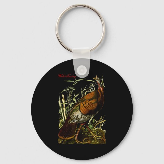 Audubon Wild Turkey North American Birds Education Key Ring (Front)