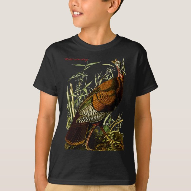 Audubon Wild Turkey North American Birds Education T-Shirt (Front)