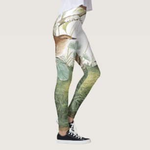 Audubon Wren Bird Wildlife All Over Print Leggings