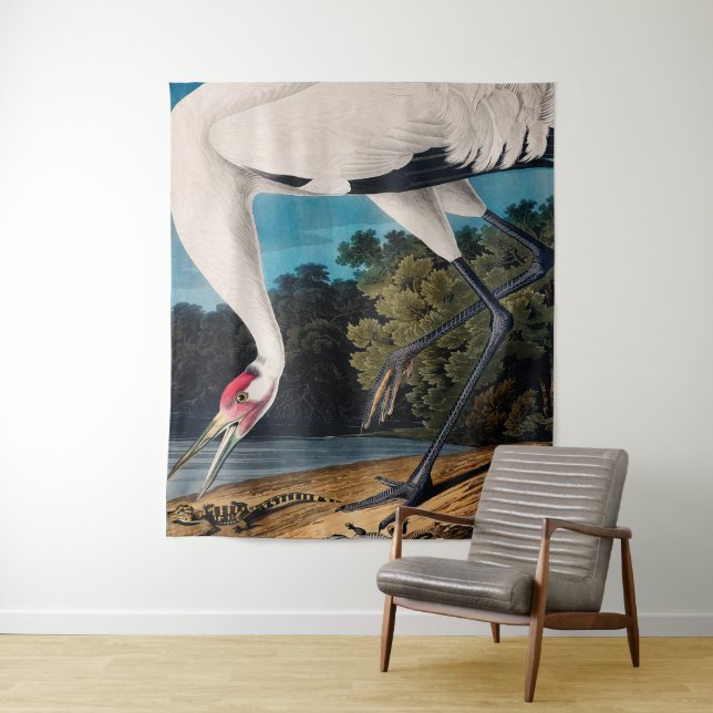 Audubon's American Hooping Crane Tapestry (In Situ)